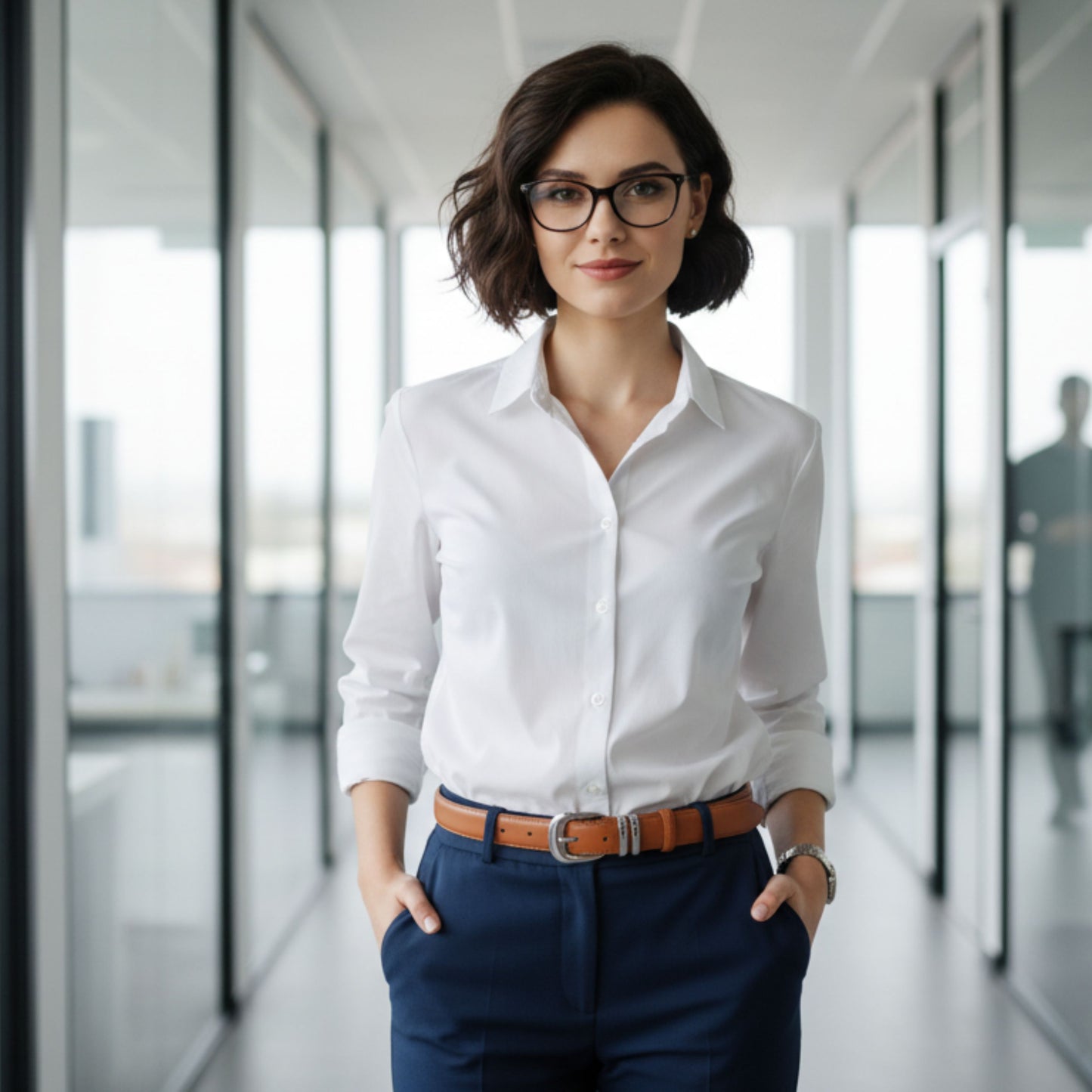 Hideclusive Women's Split Leather Belt, Solid Pattern Strap, Polished Alloy Pin Buckle