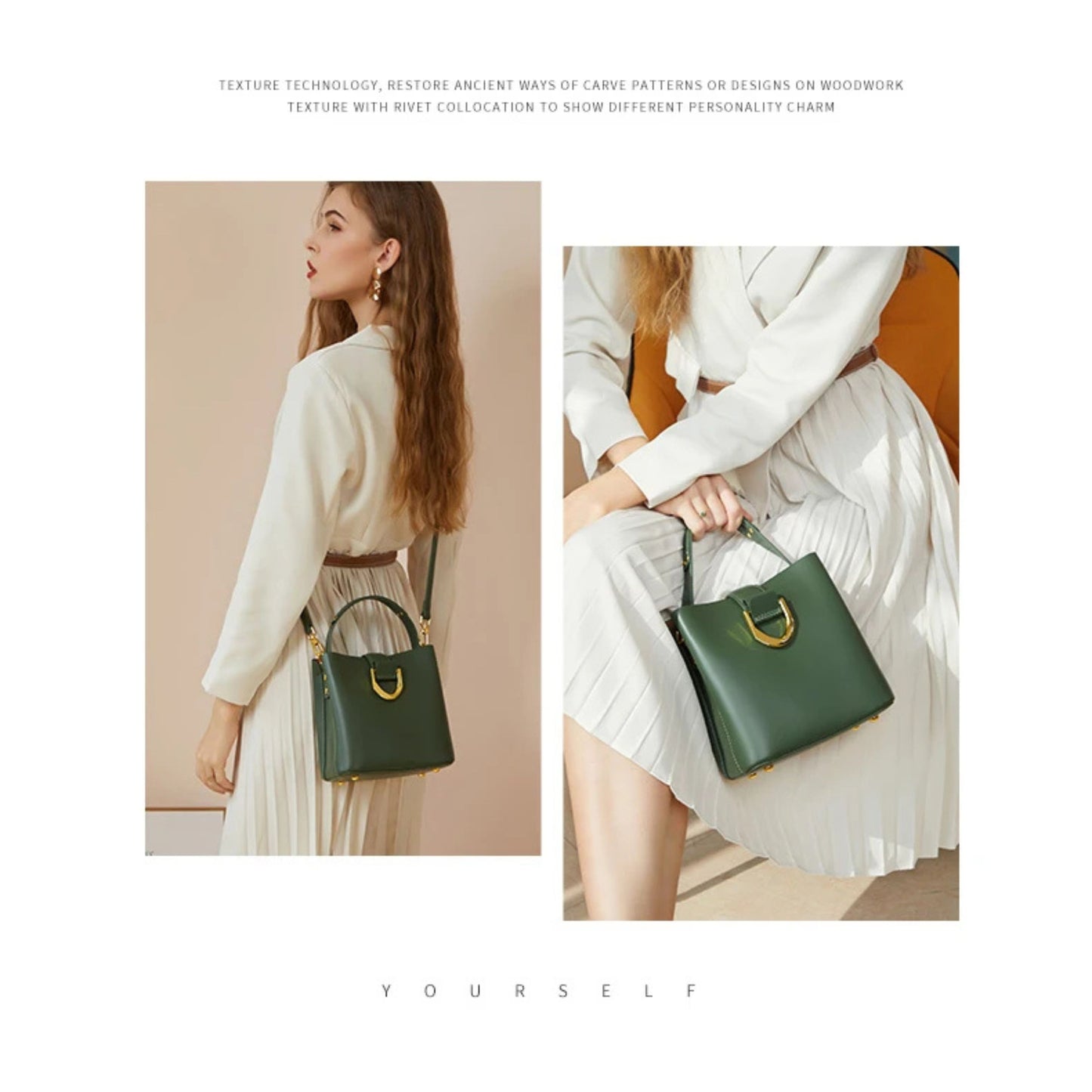 The ELARA - 100% Cowhide Leather Luxury Handbag for Women