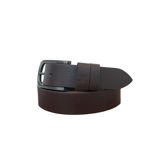 Hideclusive Dark Brown Full-Grain Genuine Leather Belt, 40 mm, Gun Metal Buckle, Handcrafted