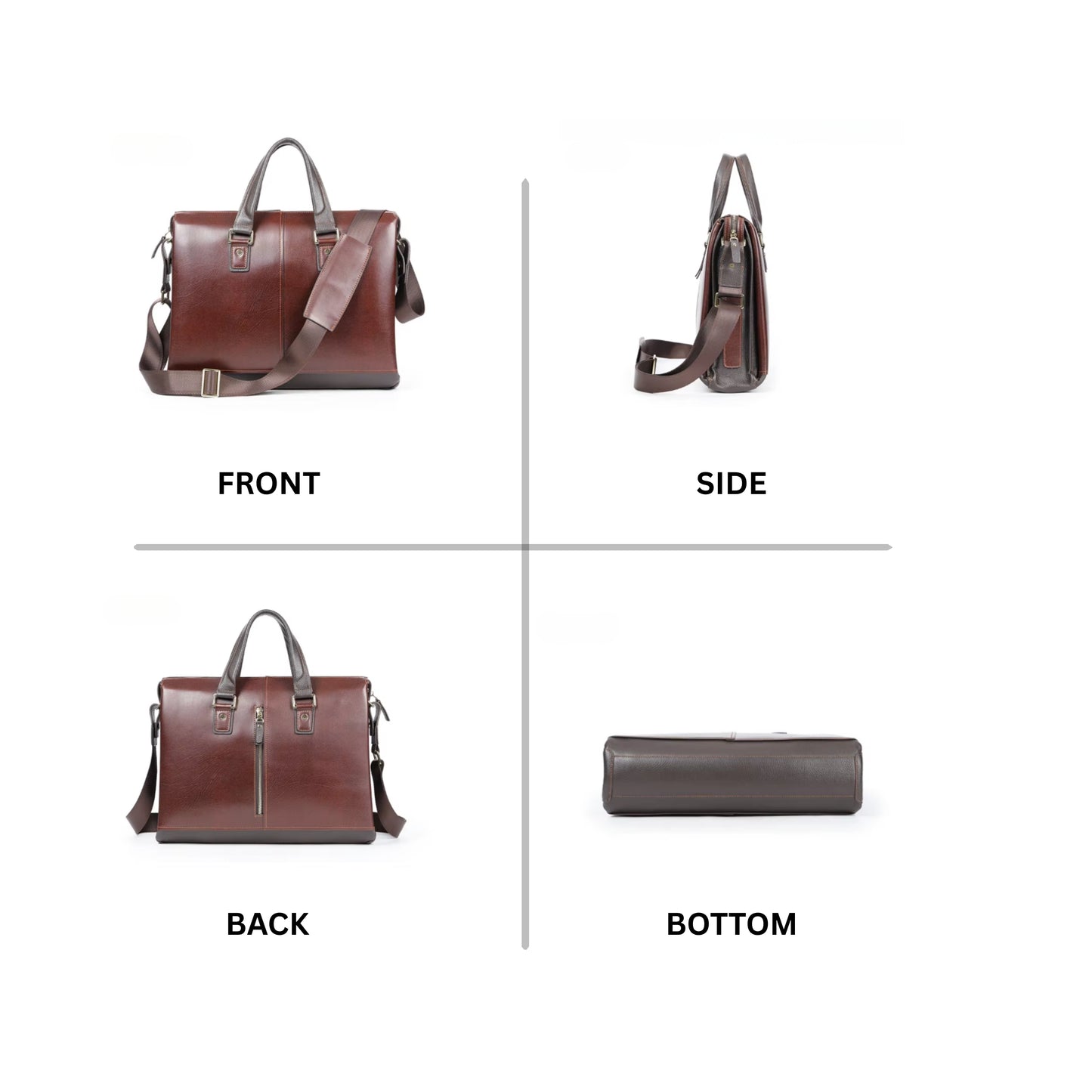 Hideclusive Vintage Cowhide Leather Briefcase for Men | Durable Casual Laptop Messenger Bag