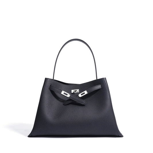 Structured Top-Grain Leather Satchel