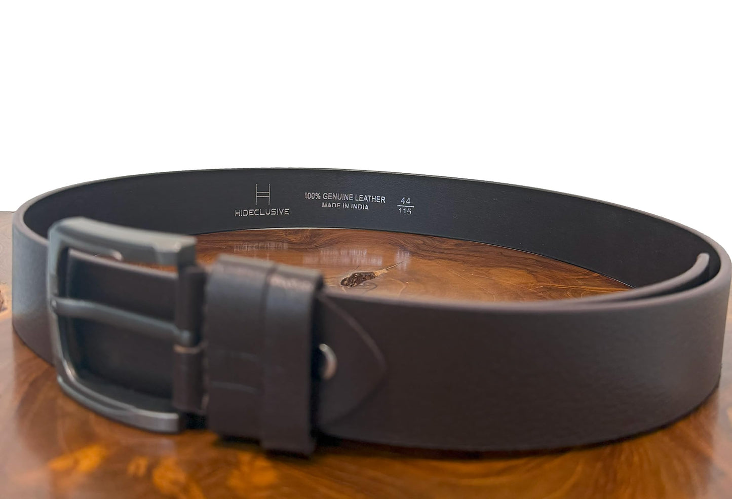 Hideclusive Dark Brown Full-Grain Genuine Leather Belt, 40 mm, Gun Metal Buckle, Handcrafted
