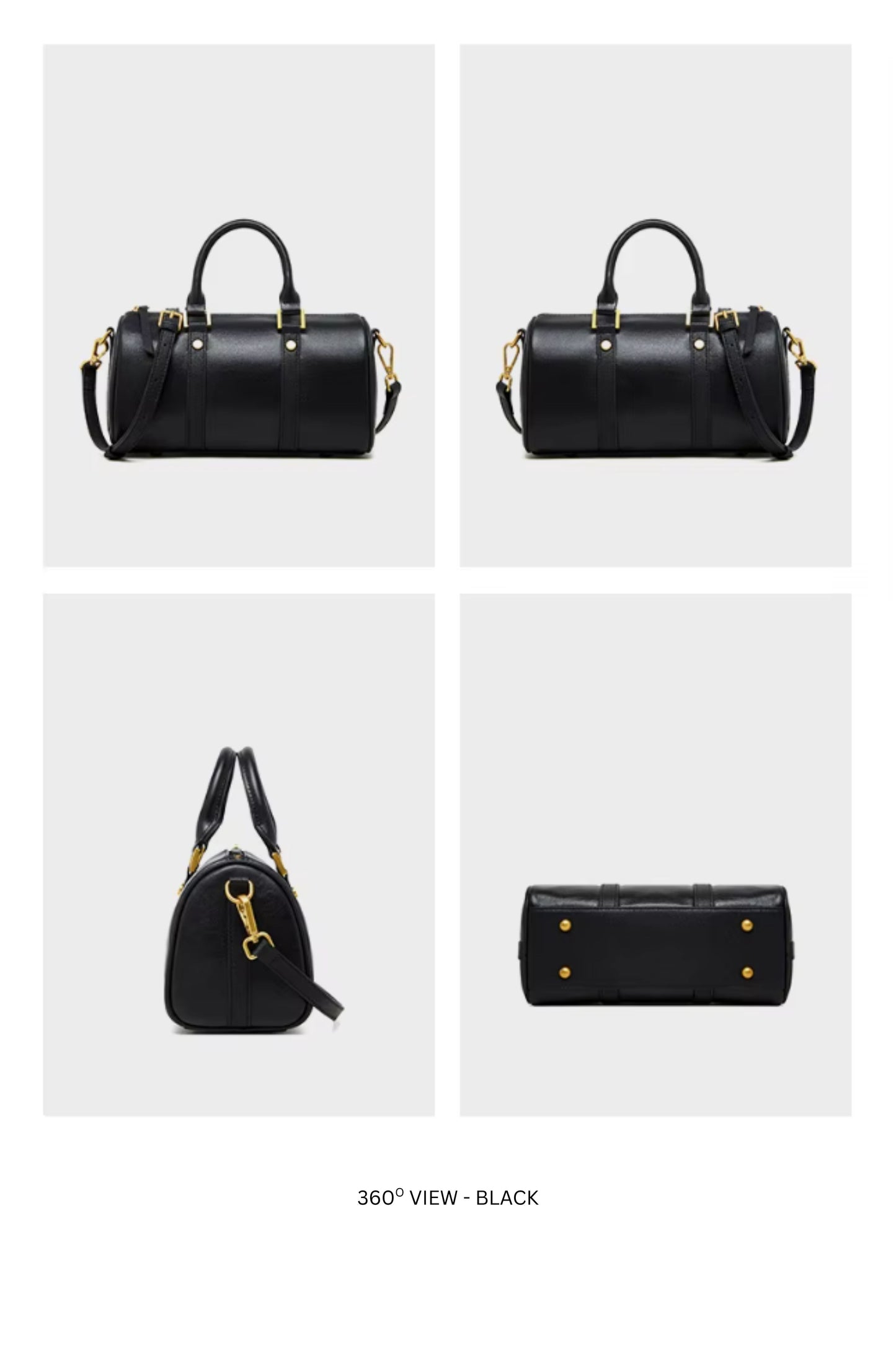 The Duffy - Premium Top Grain Leather Cylinder Duffle Bag - Versatile Women's Work-to-Weekend Crossbody Handbag