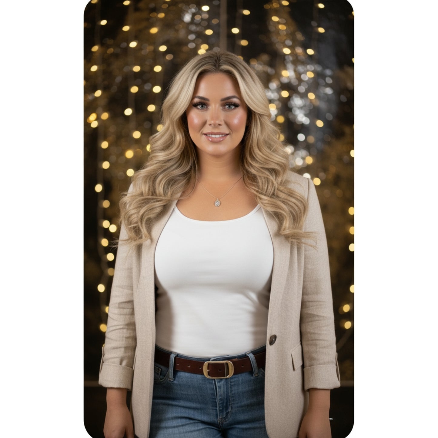 Women's Leather Belt With Stylish Rectangular Buckle