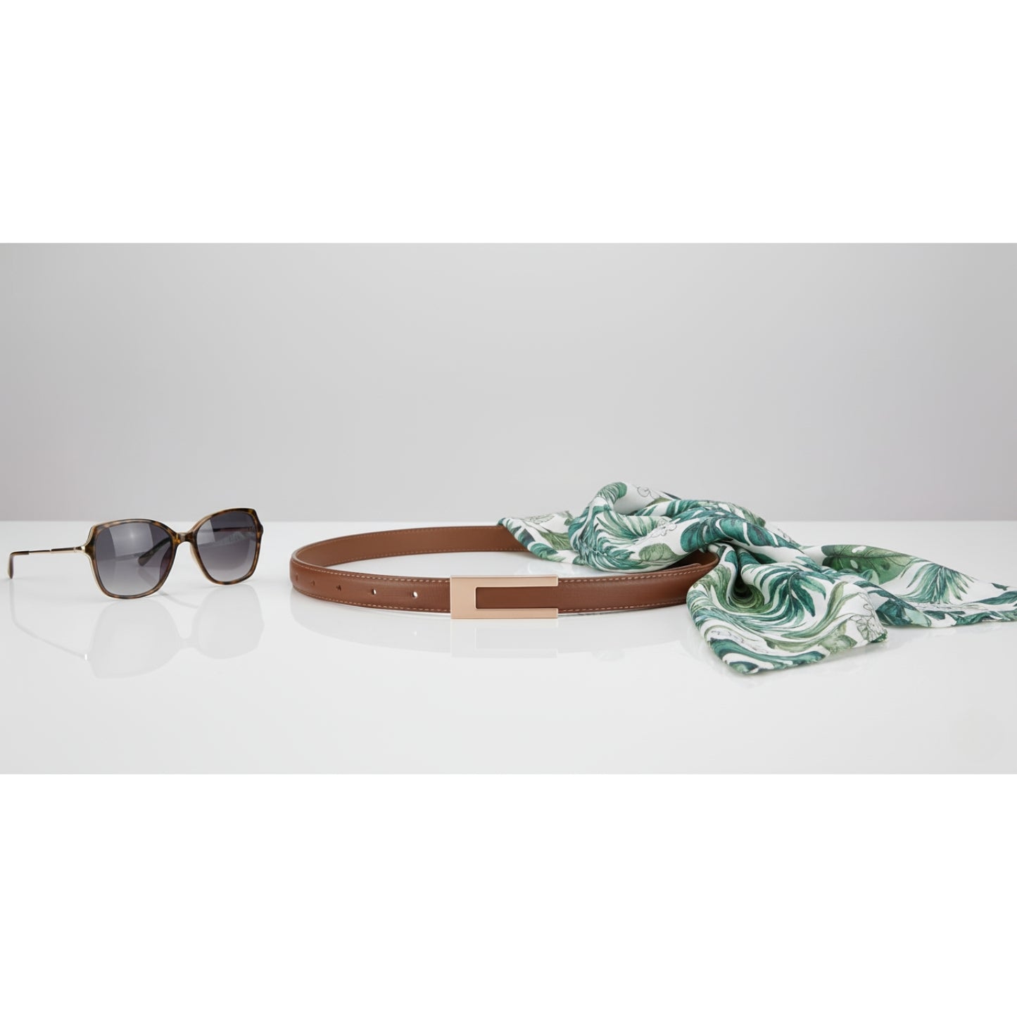 Hideclusive Women's Thin Leather Belt with U-Buckle