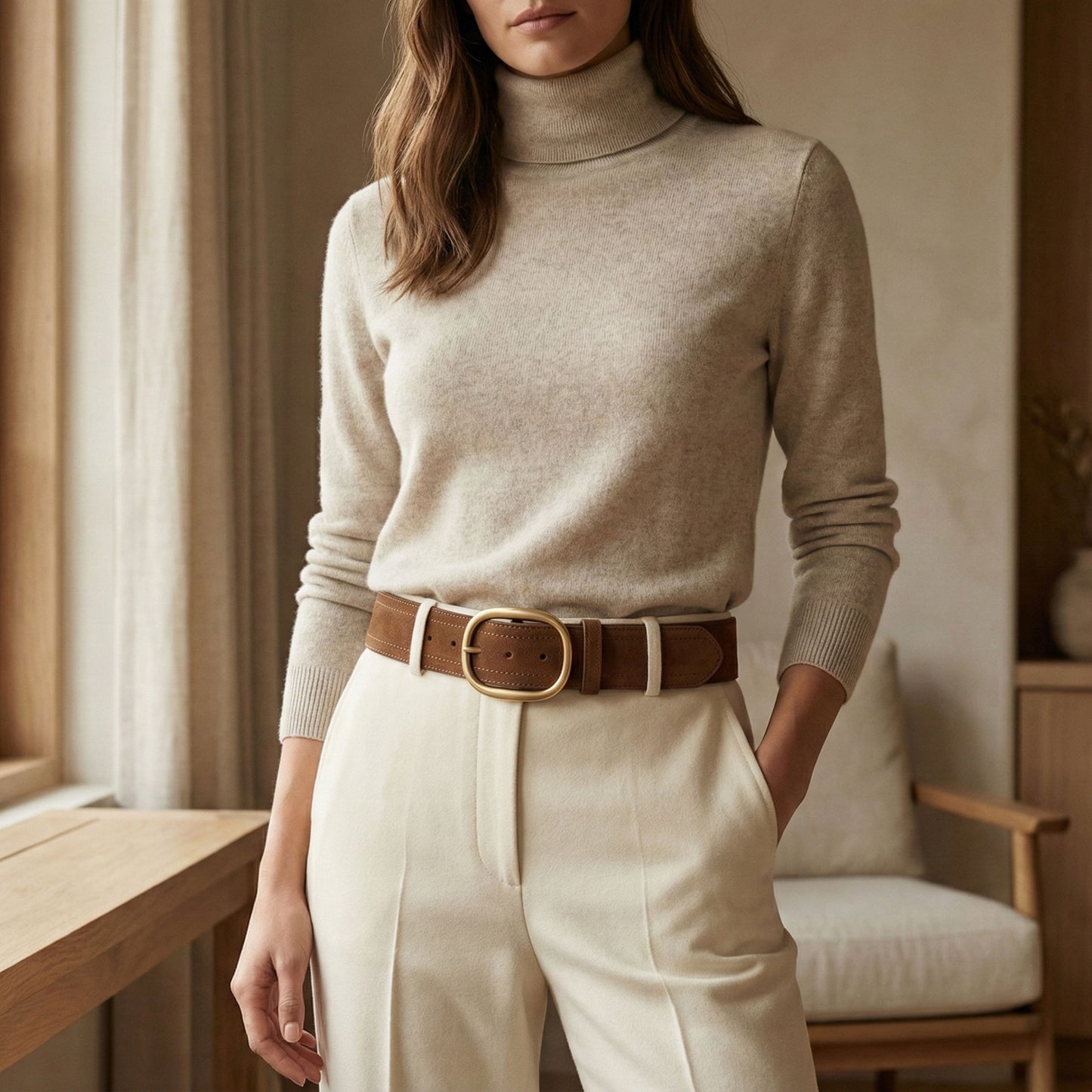 Hideclusive Women's Premium Genuine Suede Leather Belt