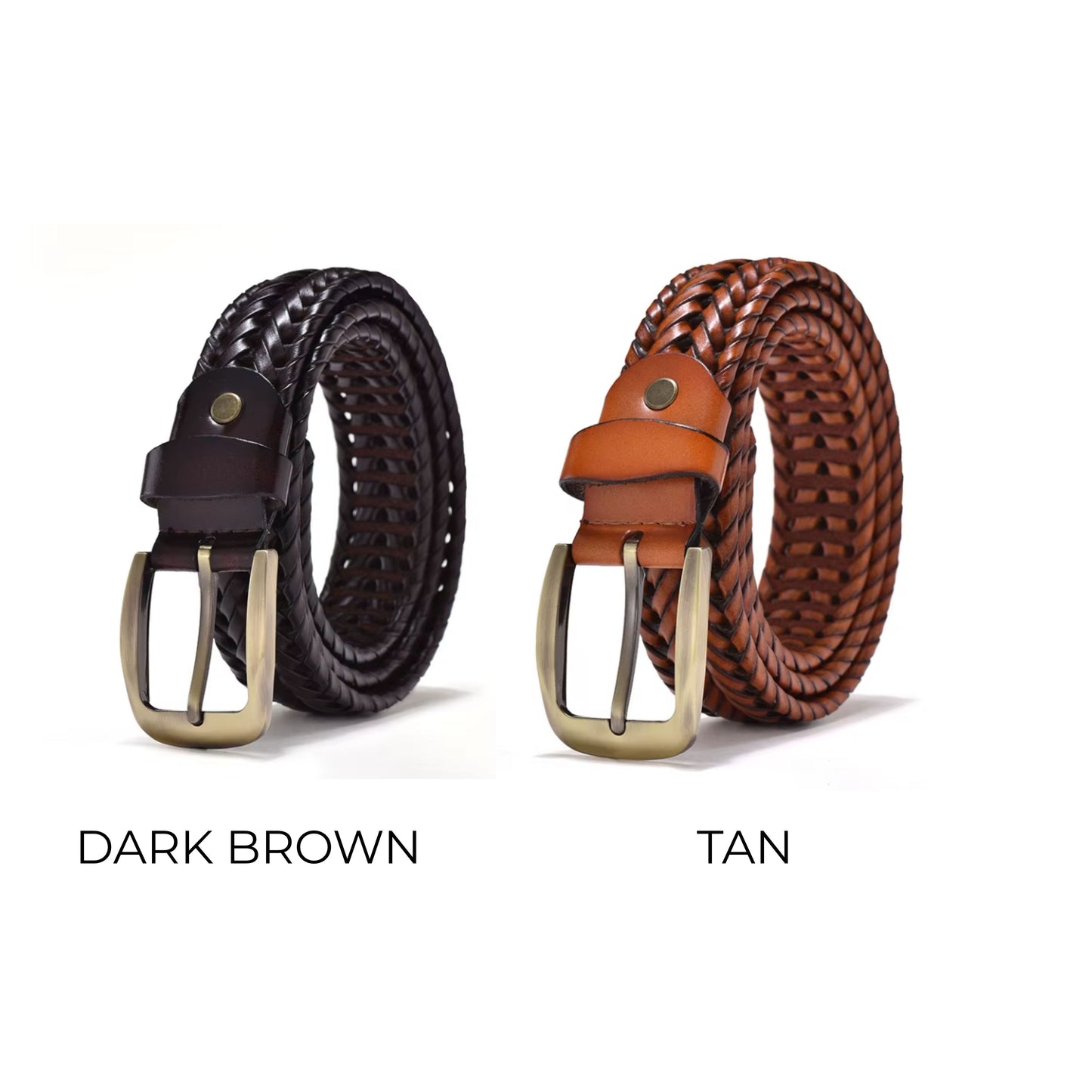 Hideclusive Men's Premium Woven Leather Belt, Designer Handcrafted Belt