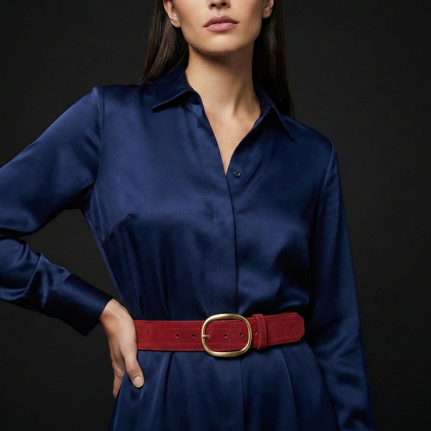 Hideclusive Women's Premium Genuine Suede Leather Belt