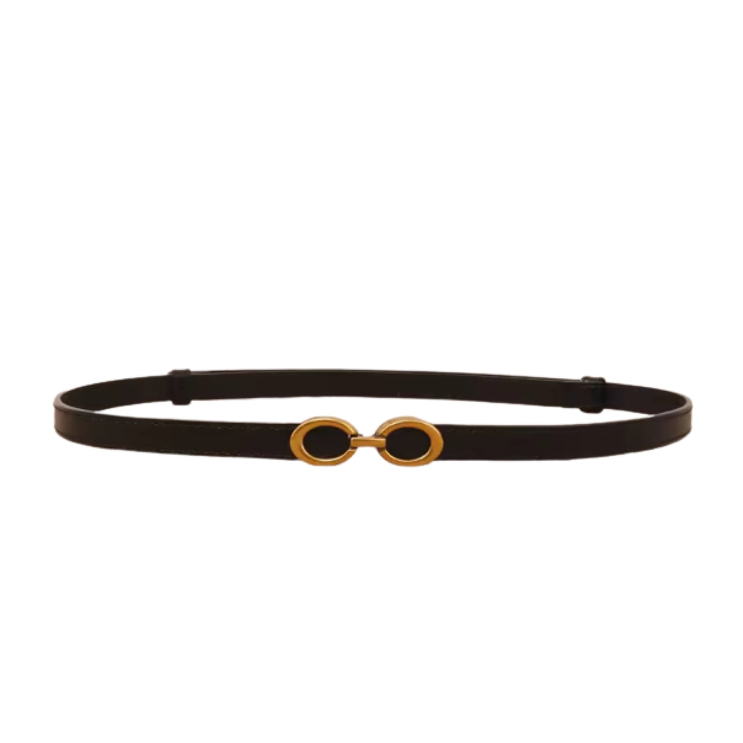 Aura Infinity Genuine Leather Belt for Dresses & Jeans - Women Skinny Cowhide Adjustable Waist Strap 1.4cm Thin Dress Belt Black Caramel Red