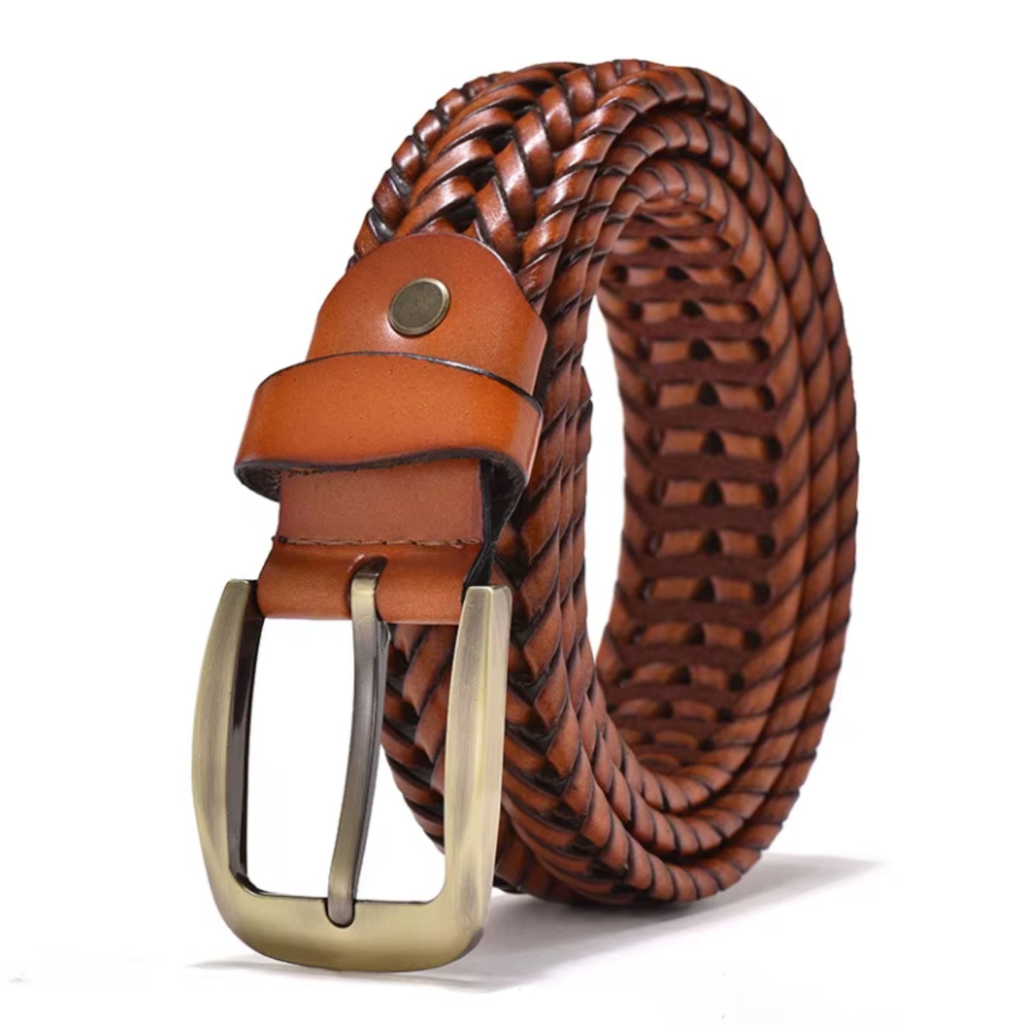 Hideclusive Men's Premium Woven Leather Belt, Designer Handcrafted Belt
