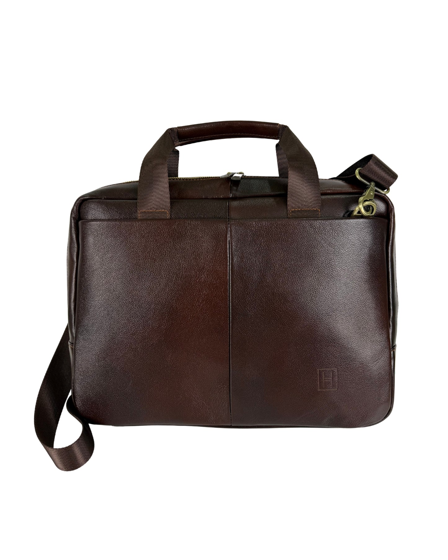 The Manhattan Workbag - Hideclusive Premium Leather Executive Briefcase & Messenger Bag | Fits 15" Laptop | Coffee