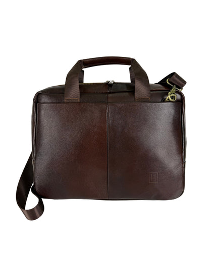 The Manhattan Leather Messenger Bag for Men | Fits 15" Laptop | Black | Hideclusive