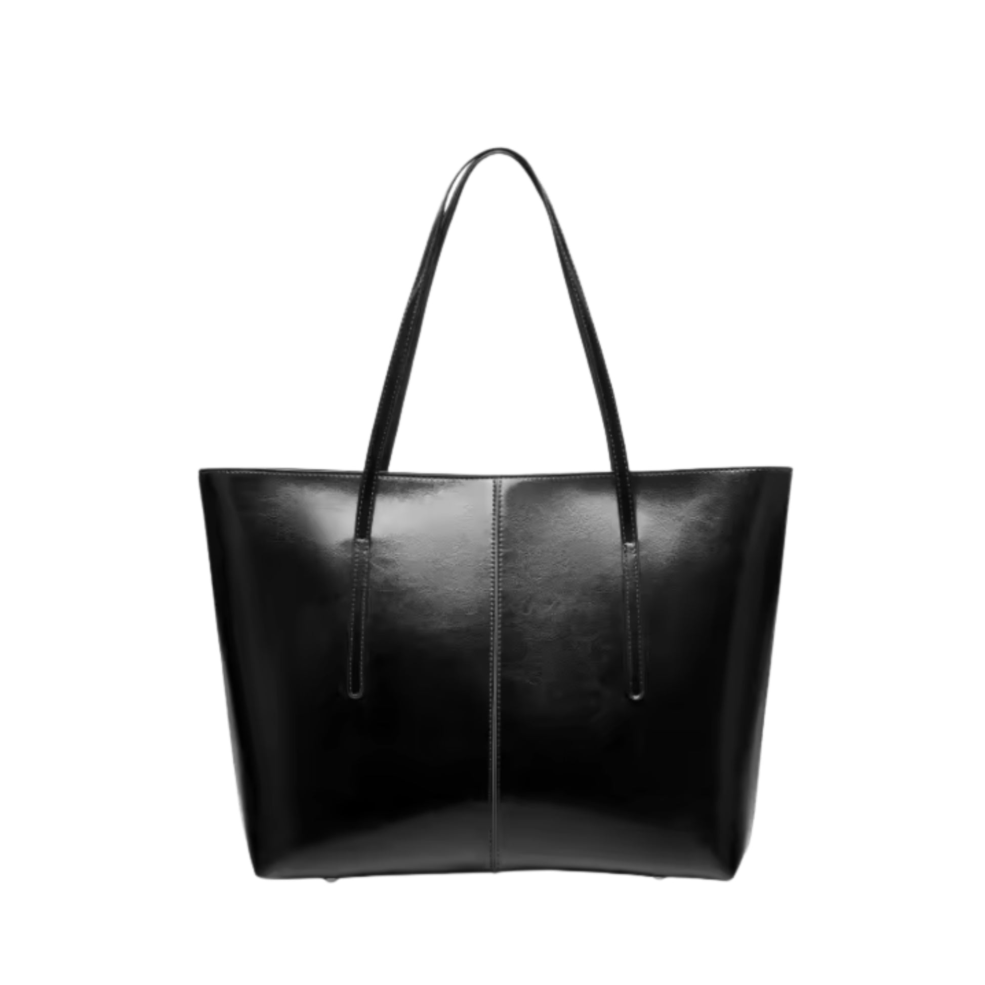 Pure leather black tote