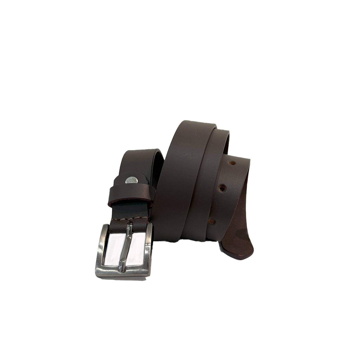 Hideclusive Classic Brown Leather Belt with Metal Buckle For Women