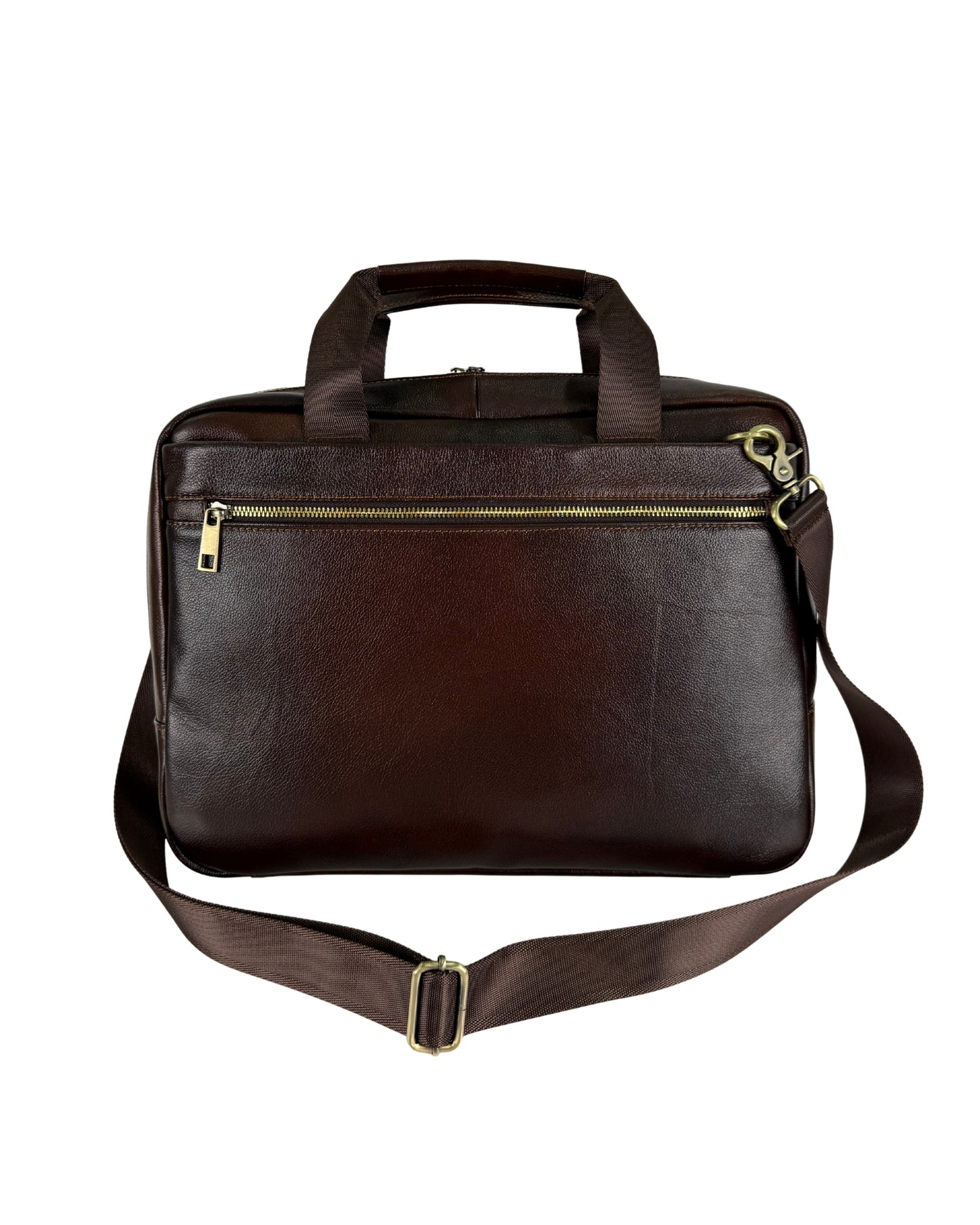 The Manhattan Workbag - Hideclusive Premium Leather Executive Briefcase & Messenger Bag | Fits 15" Laptop | Coffee
