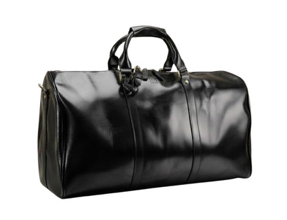 Men's Leather Travel Duffle Bag | Crazy Horse Cowhide Weekender with Shoe Compartment | Hideclusive