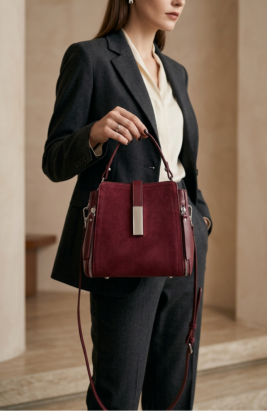 La Petit Suede Leather Crossbody Bag for Women | Hideclusive
