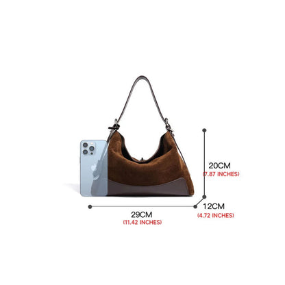 The Luxury Suede Hobo Bag for Women | Frosted Cowhide Leather | Hideclusive