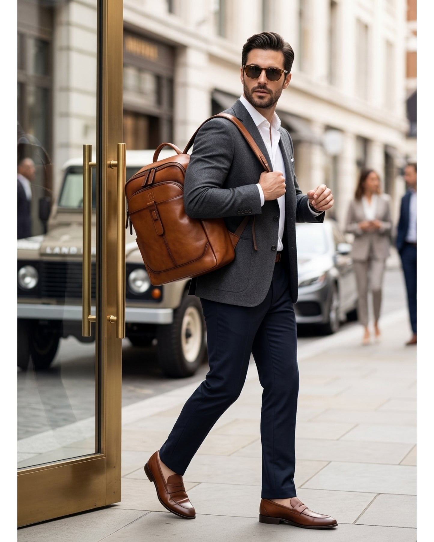 Hideclusive Vintage 100% Genuine Cowhide Leather Business Backpack | Waterproof Daily Commuter