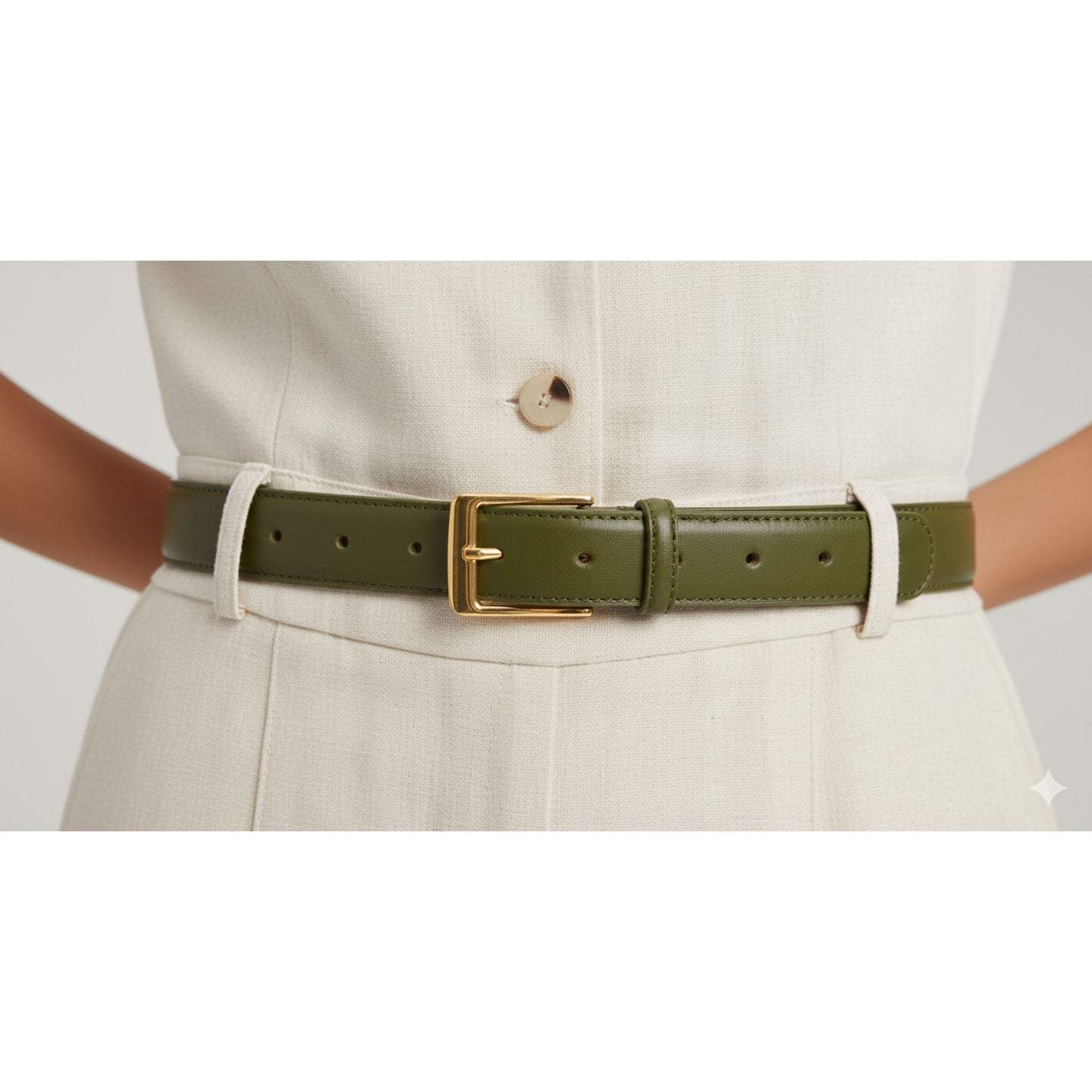 Hideclusive Classic Leather Belt with Gold Buckle, Genuine Leather, Black, Brown and Burgundy, Dress Belt for Women