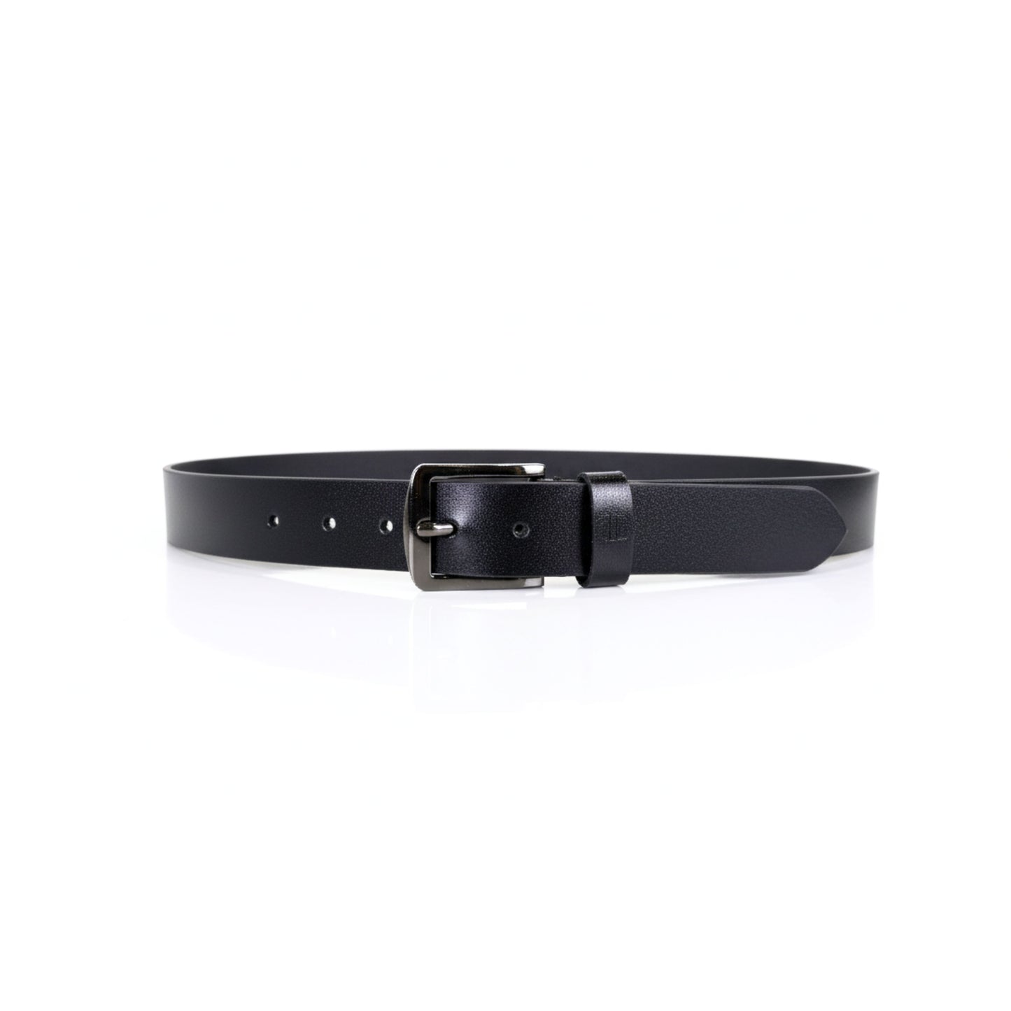 Hideclusive Premium Full-Grain Genuine Leather Belt, Handcrafted, Black, Chrome Buckle, Buff Leather, 40mm Width