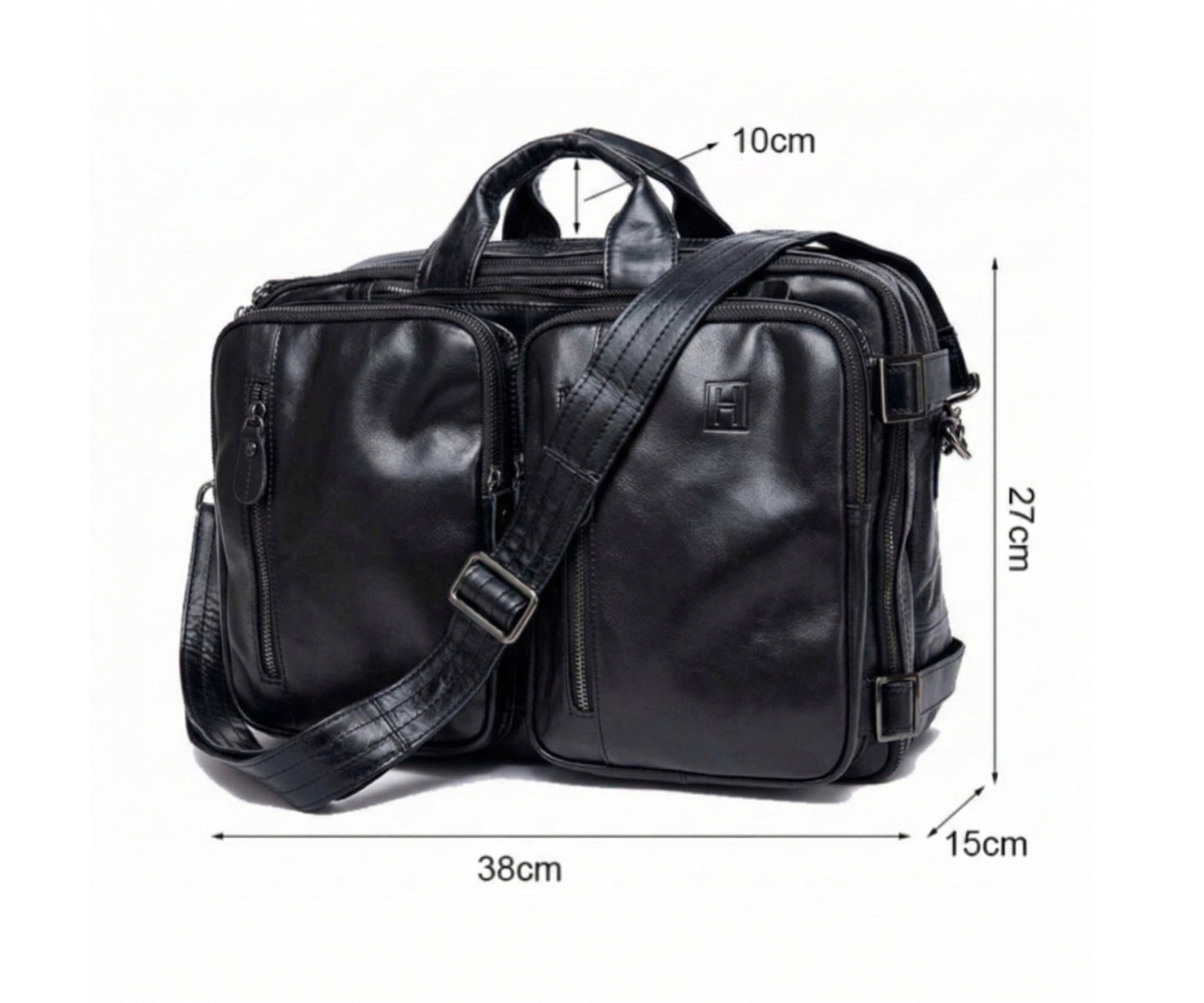 The Hideclusive Urban Convertible Briefcase | Men's Genuine Leather Convertible Briefcase Backpack | Laptop Bag