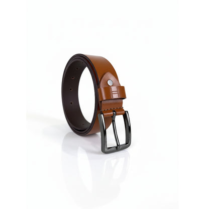 Ceinture en cuir de buffle faite main pour homme | 40 mm | Marron clair | Boucle chromée | Hideclusive