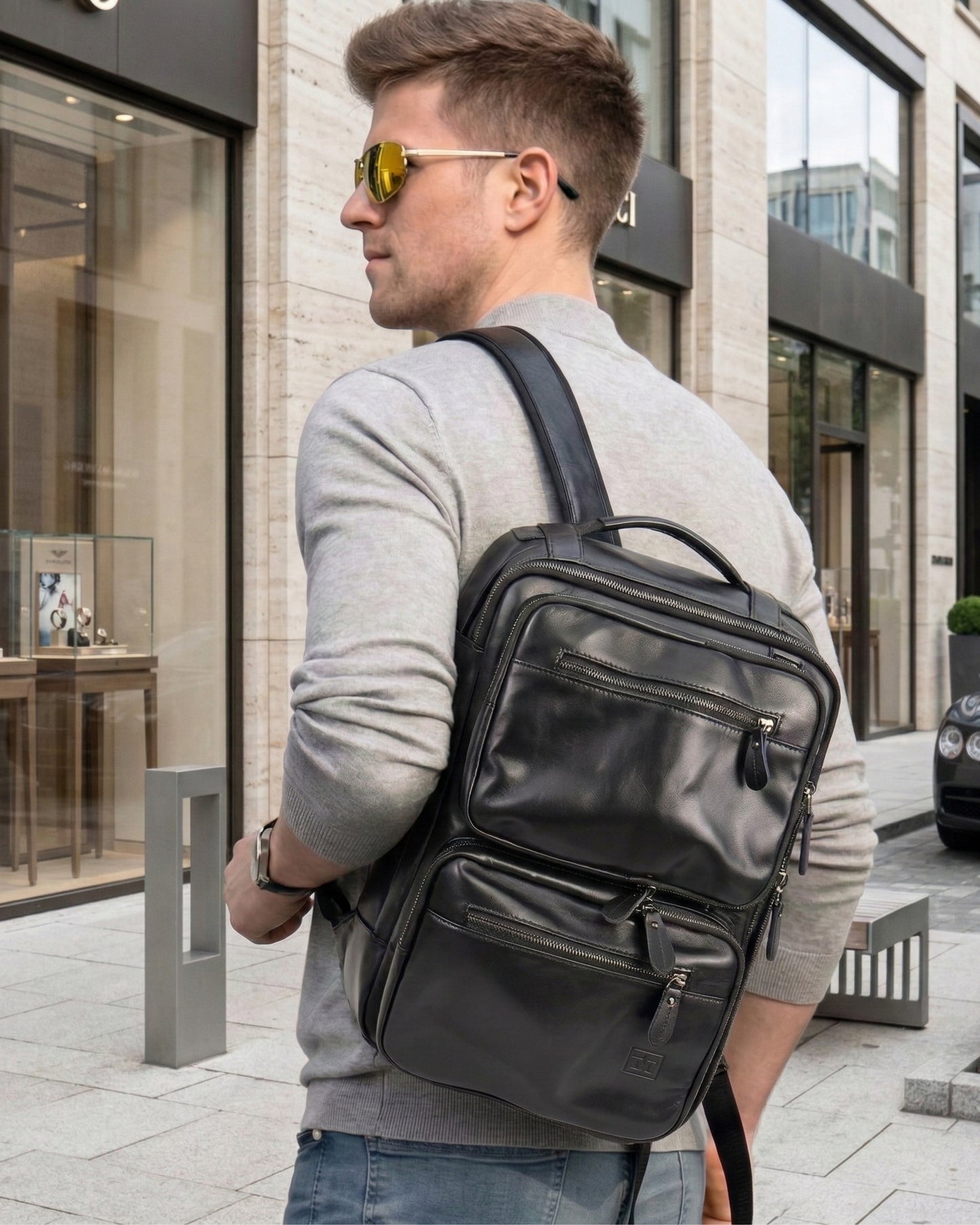 The Hideclusive Urban Convertible Briefcase | Men's Genuine Leather Convertible Briefcase Backpack | Laptop Bag