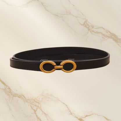 Full-Grain Leather Skinny Dress Belt for Women | Adjustable Cowhide Waist Strap | Hideclusive