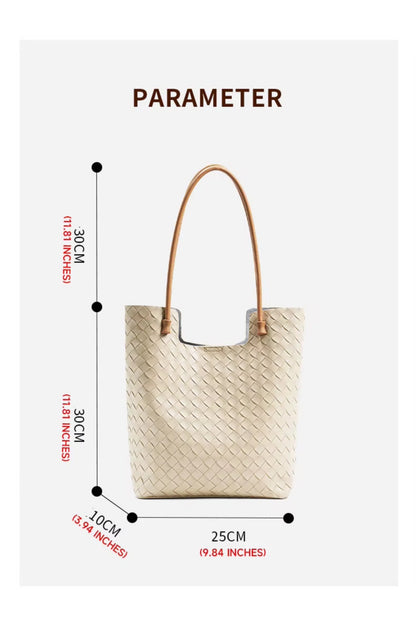 The Timeless Woven Leather Tote Bag for Women | Full-Grain Cowhide | Hideclusive