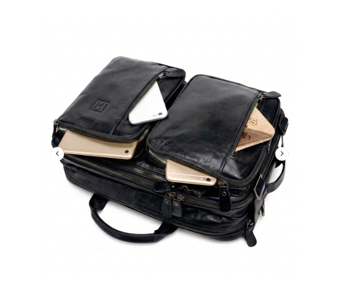 The Hideclusive Urban Convertible Briefcase | Men's Genuine Leather Convertible Briefcase Backpack | Laptop Bag