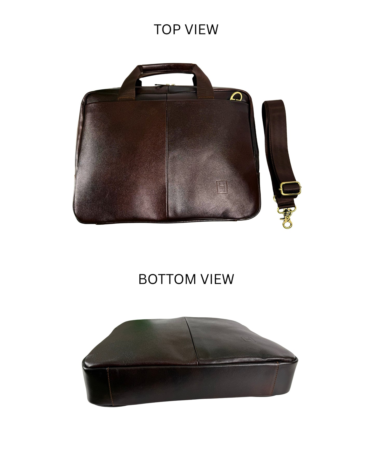 The Manhattan Workbag - Hideclusive Premium Leather Executive Briefcase & Messenger Bag | Fits 15" Laptop | Coffee