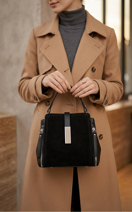 La Petit Suede Leather Crossbody Bag for Women | Hideclusive
