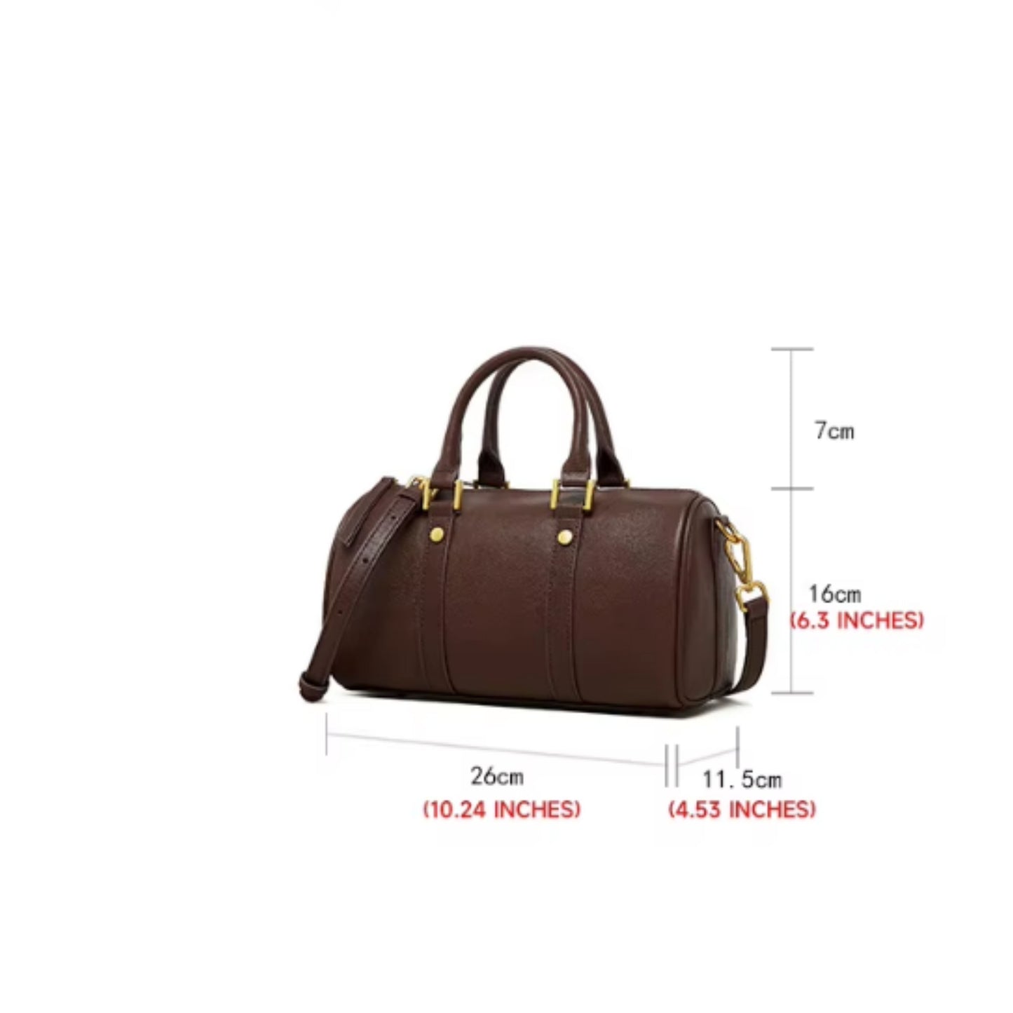 The Duffy - Premium Top Grain Leather Cylinder Duffle Bag - Versatile Women's Work-to-Weekend Crossbody Handbag