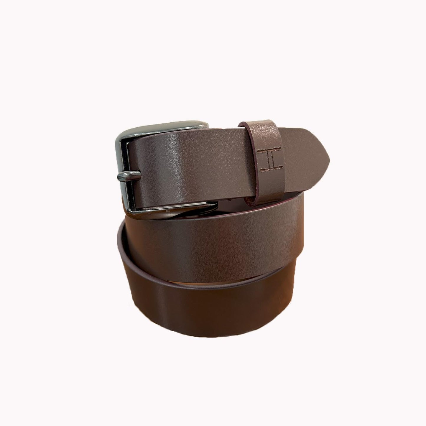 Hideclusive Premium Men's Full-Grain Leather Belt, Dark Brown, 40mm, Chrome Buckle