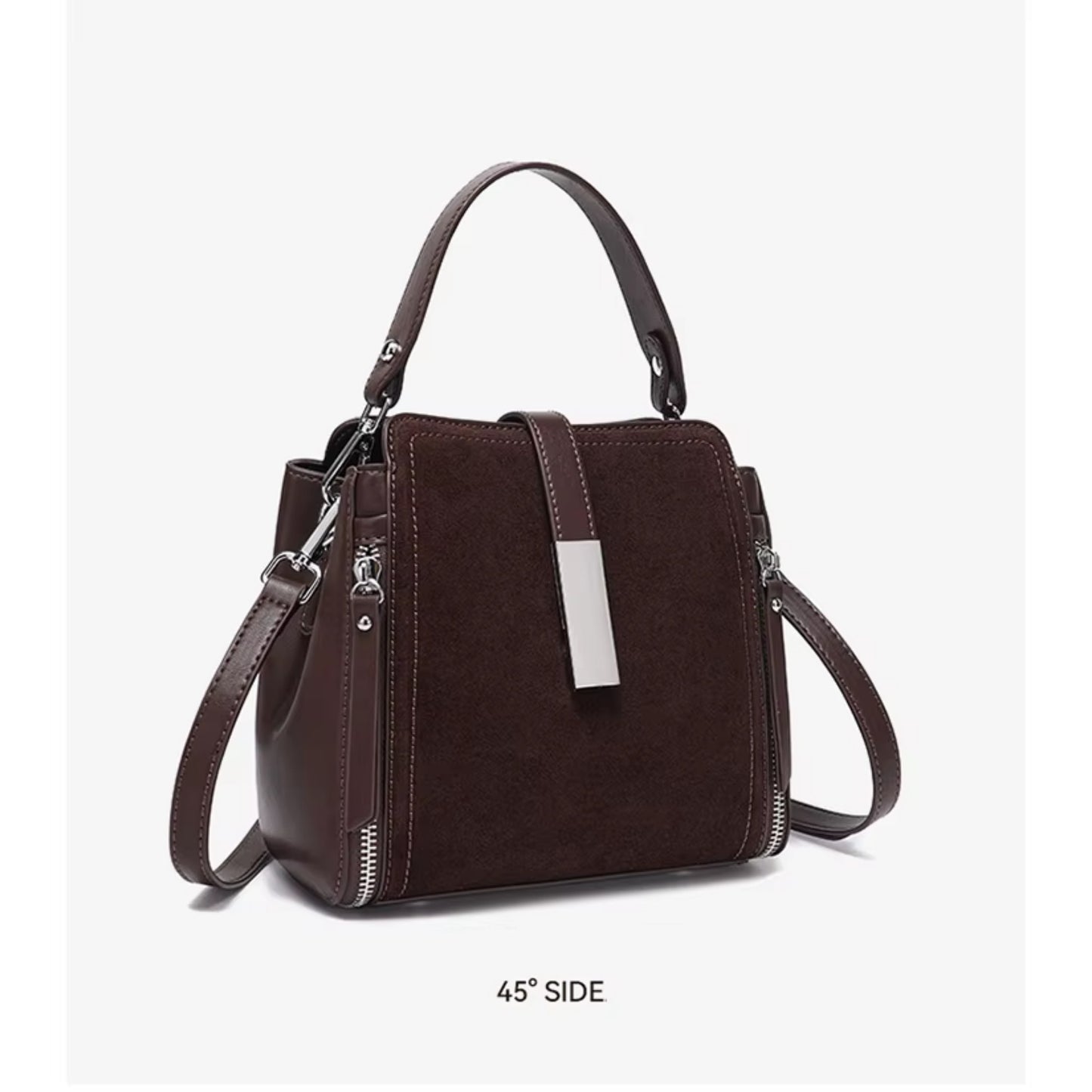 La Petit: Luxury Suede & Frosted Leather Crossbody Bag