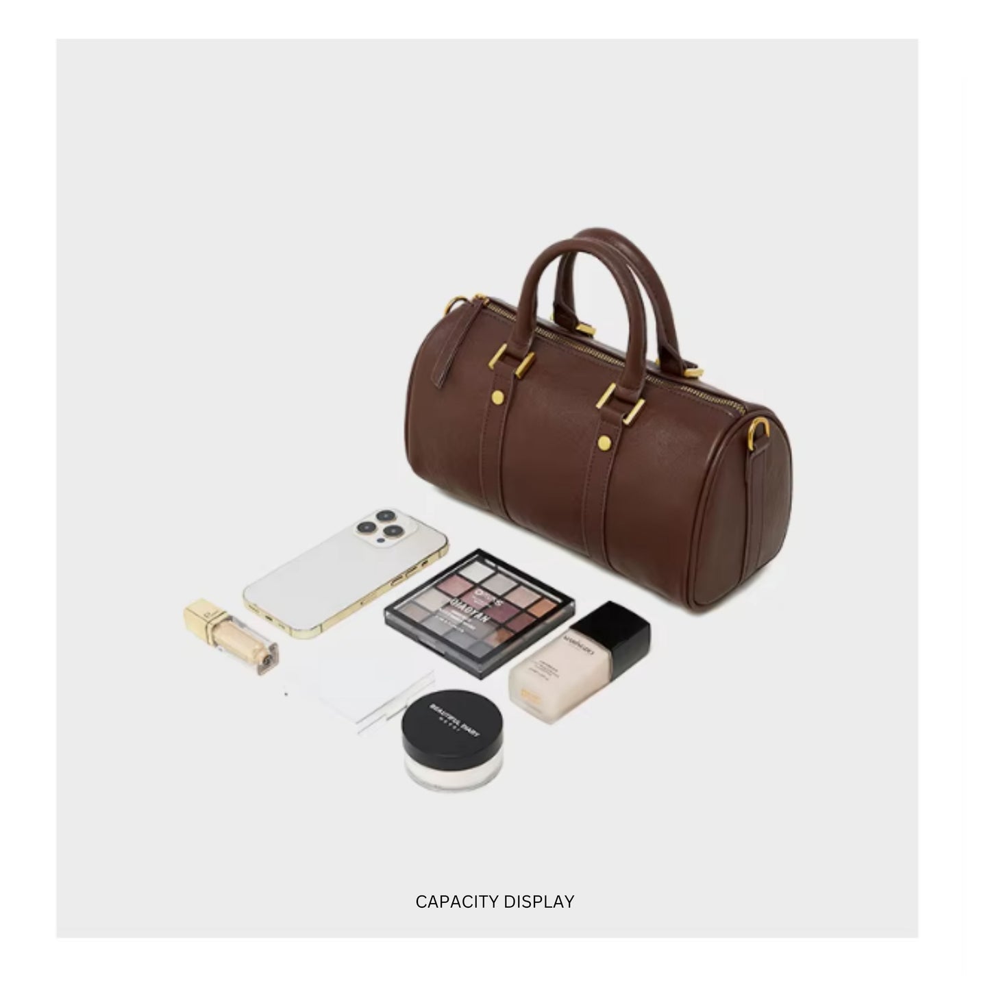 The Duffy - Premium Top Grain Leather Cylinder Duffle Bag - Versatile Women's Work-to-Weekend Crossbody Handbag