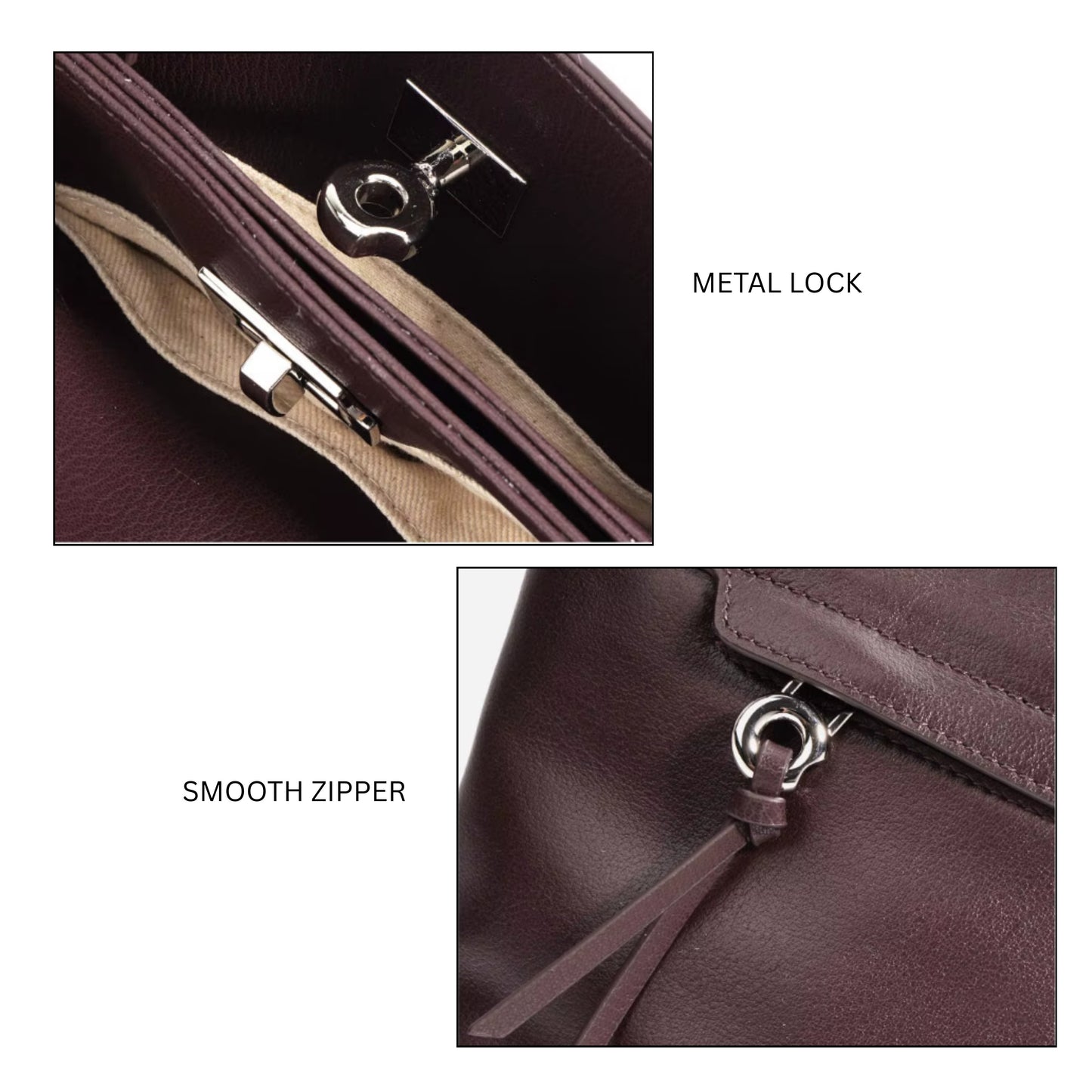 VERONA - The Signature Leather Bucket Tote | 100% Cowhide Leather Bucket Bag | Large Capacity Everyday Shoulder Tote | Wine Red & Black