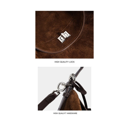 The Luxury Suede Hobo Bag for Women | Frosted Cowhide Leather | Hideclusive