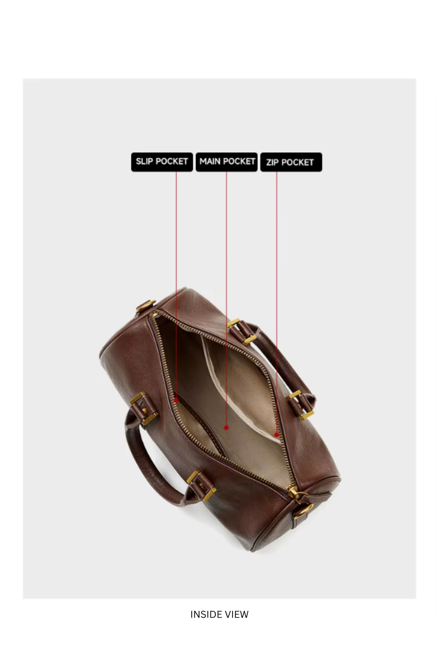 The Duffy - Premium Top Grain Leather Cylinder Duffle Bag - Versatile Women's Work-to-Weekend Crossbody Handbag