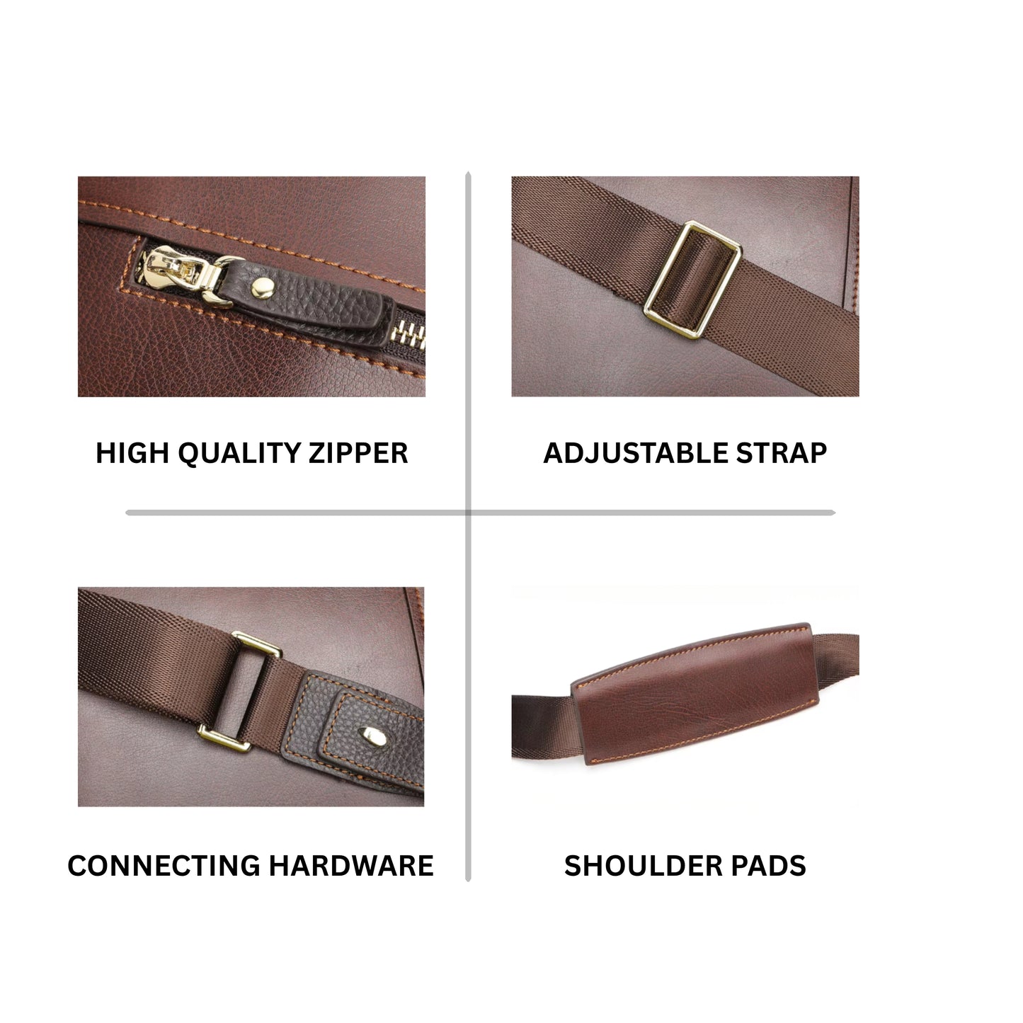 Hideclusive Vintage Cowhide Leather Briefcase for Men | Durable Casual Laptop Messenger Bag