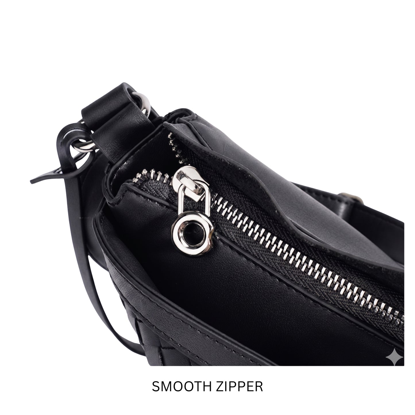 The Crescent - Hideclusive Premium Woven Leather Half Moon Bag | Top Grain Cowhide Crossbody Saddle Purse