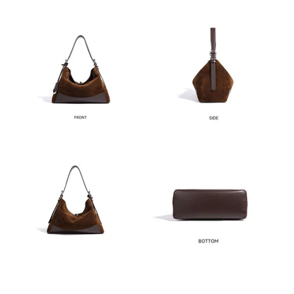 The Luxury Suede Hobo Bag for Women | Frosted Cowhide Leather | Hideclusive