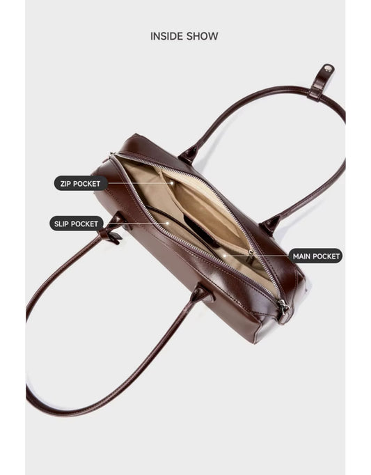 The Avenue 33 Leather Barrel Bag for Women | Full-Grain Cowhide | Hideclusive