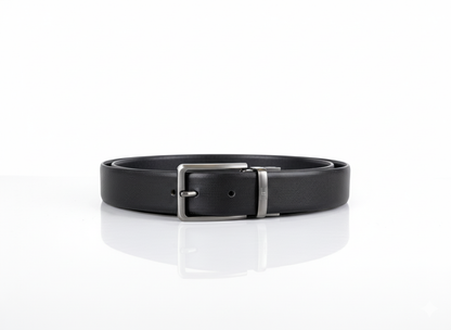 Dotted Texture Genuine Leather Belt for Men | 35mm | Black | Chrome Buckle | Hideclusive