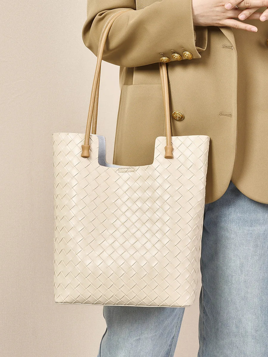 The Timeless Weave Tote | Full-Grain Cowhide Leather