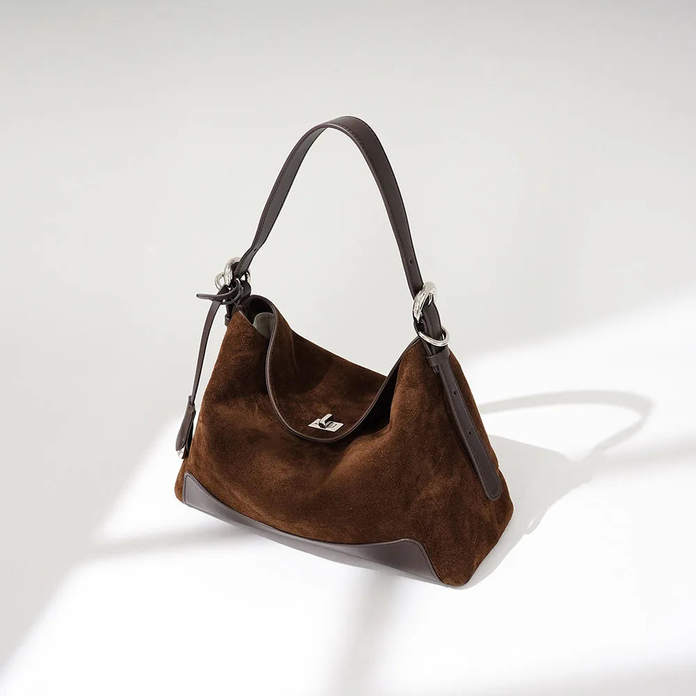 The Luxury Suede Hobo | Frosted Cowhide Leather