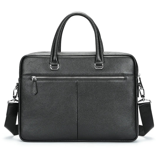 High Quality Genuine Leather 15 Inch Laptop Briefcase for Men Casual Luxury Vintage Business Office Messenger Bag