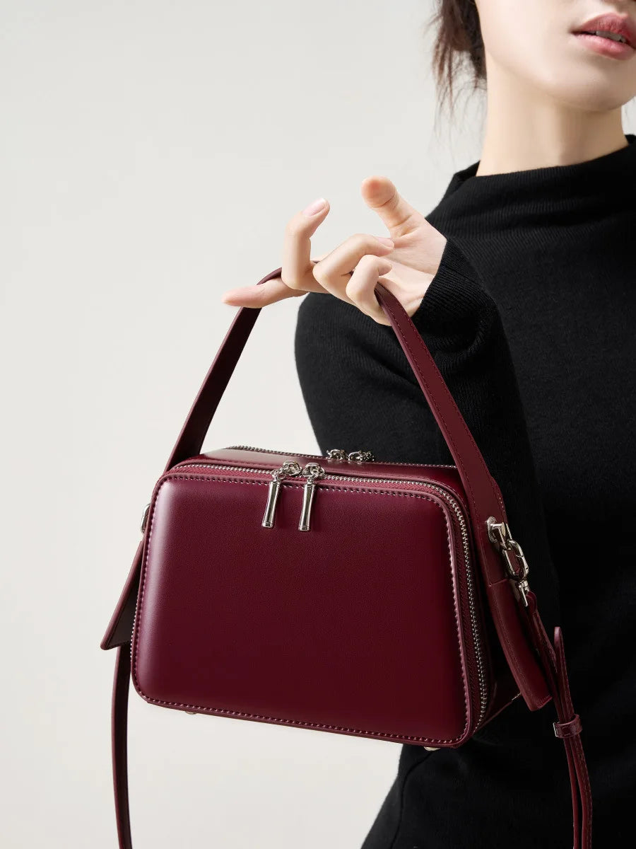 Hideclusive Exquisite Women Bags Designer Luxury Leather Tote Handbag Genuine Cowhide Waxed Leather Fashion Casual Bag