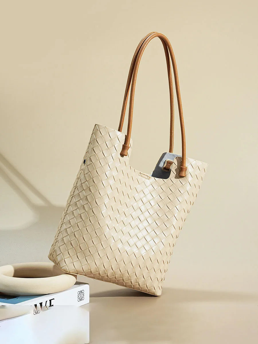 The Timeless Weave Tote | Full-Grain Cowhide Leather